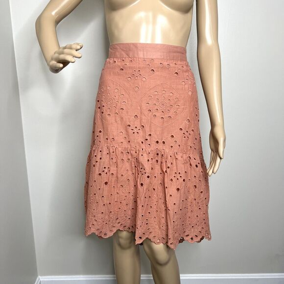 Ultra Pink Eyelet Embroidered Ruffle Skirt - Picture 1 of 8